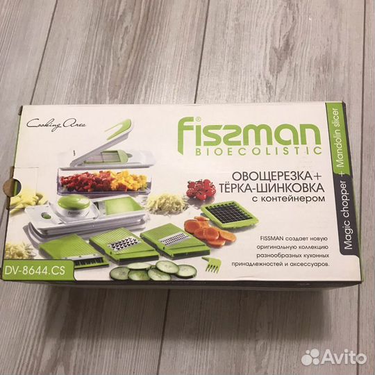 Овощерезка fissman +терка-шинковка с контейнером