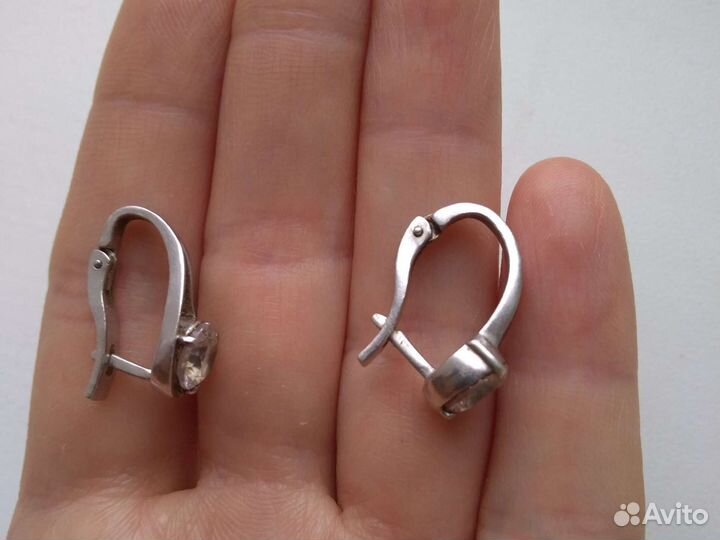 Серьги серебро,фианит