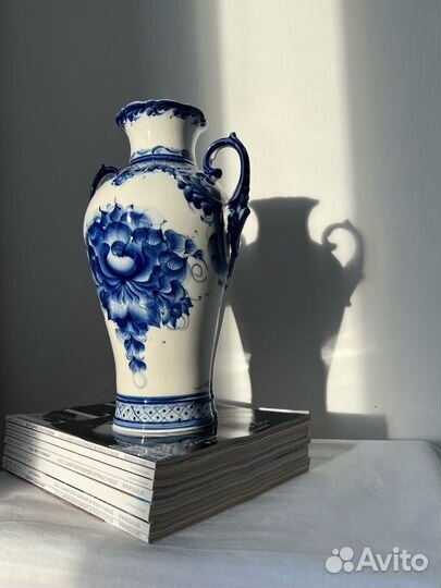 Ваза большая напольная гжель