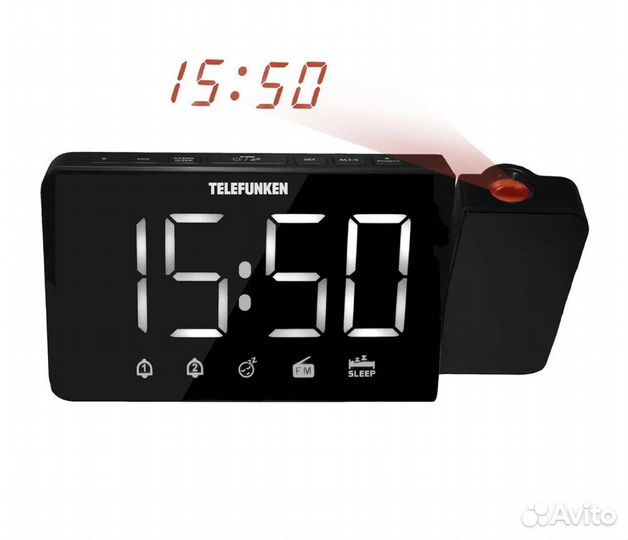 Радиочасы Telefunken черные