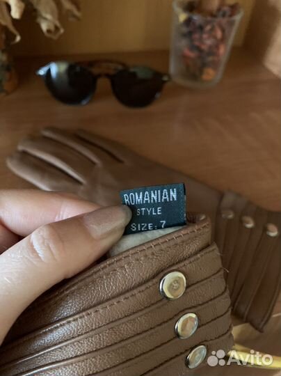 Перчатки женские кожаные