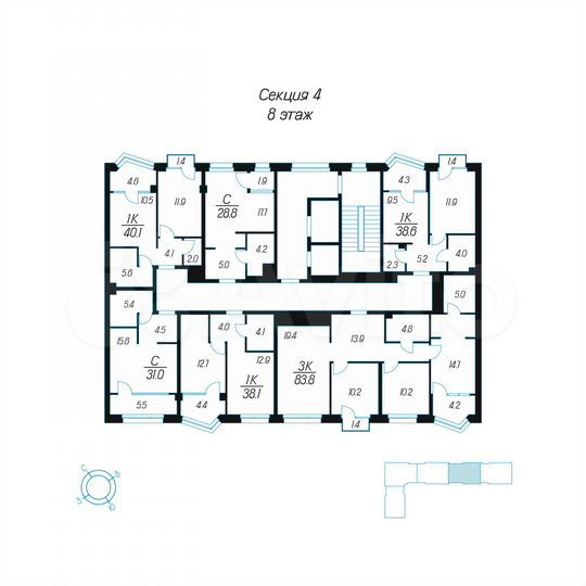 1-к. квартира, 31 м², 8/24 эт.