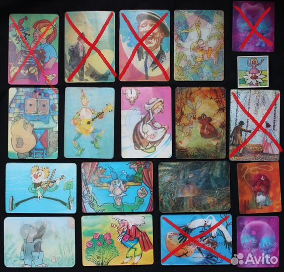 Переливающиеся пластиковые календарики СССР 11шт