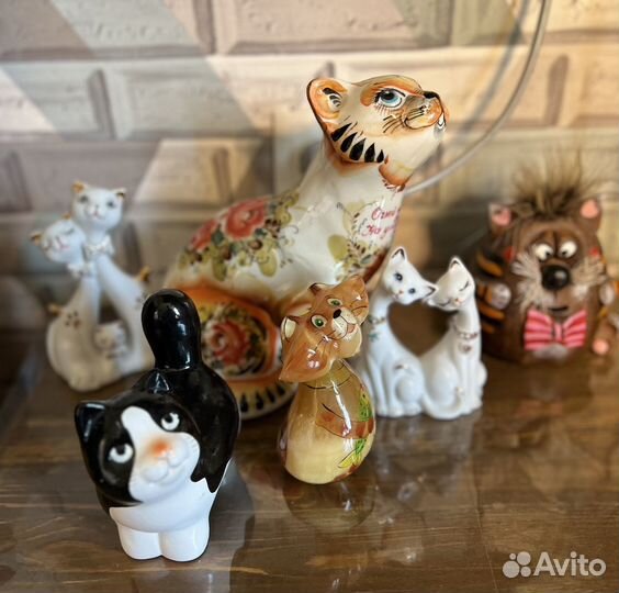 Статуэтка копилка тарелка котики