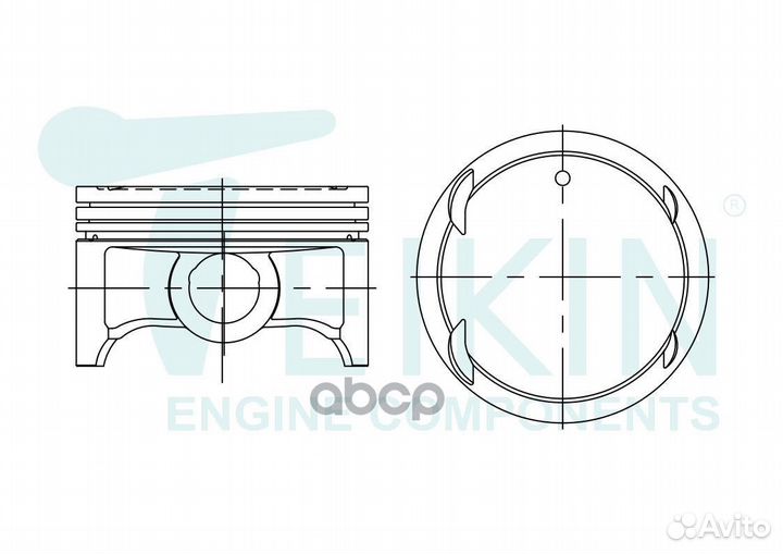 Поршни (к-т 4 шт) mitsubishi lancer X/colt 4A91