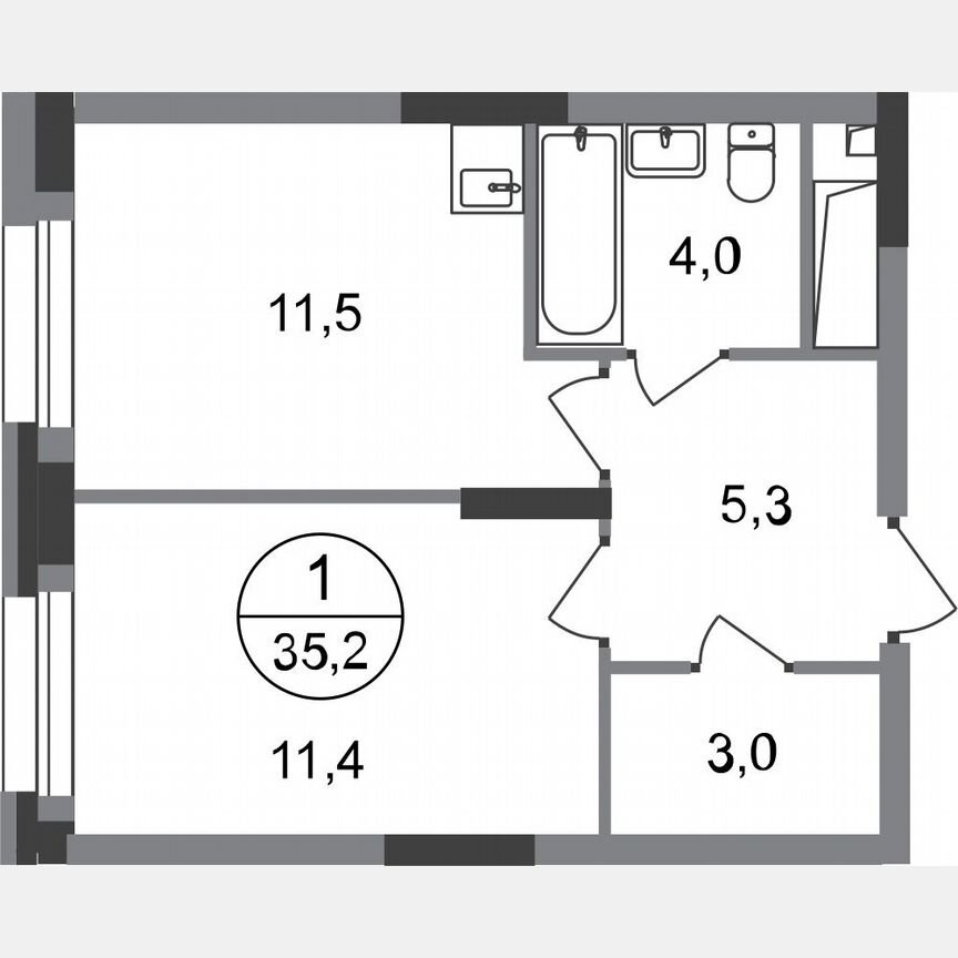 1-к. квартира, 35,2 м², 9/20 эт.