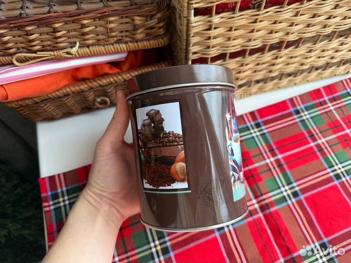 Банка круглая для чая и кофе жестяная 1000 мл