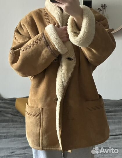 Винтажная натуральная дубленка
