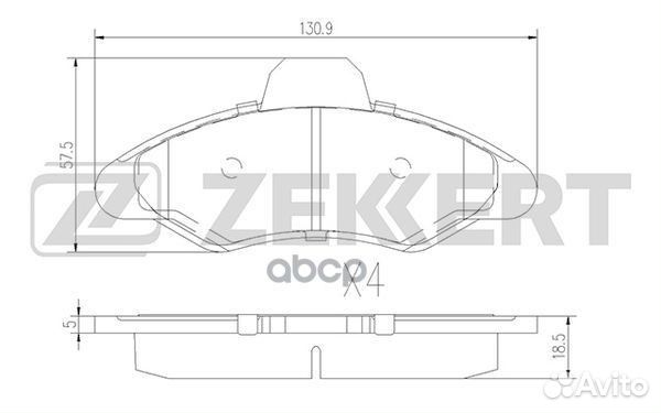 Колодки торм. диск. передн. Ford Escort '91 Exp