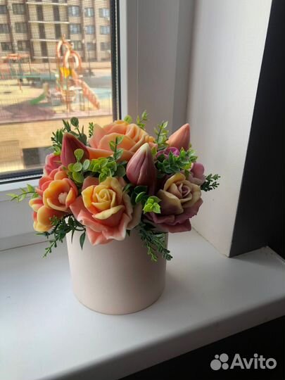 Букет из мыльных роз