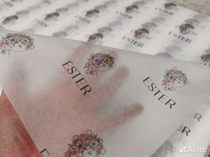 Упаковочная бумага тишью калька с логотипом печать