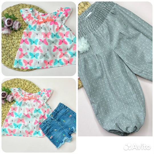 Пакет фирменных летних вещей для девочки 74-80 см