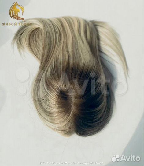 Накладка на макушку из натуральных волос