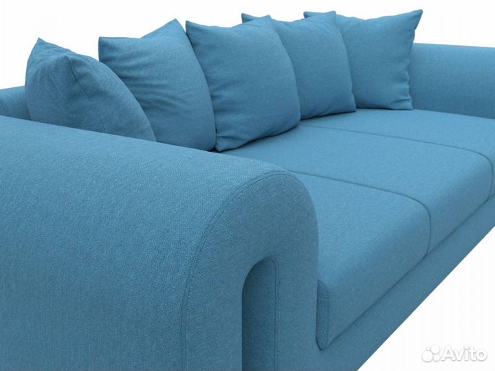 Диван прямой Волна, рогожка, амур голубой. Москва