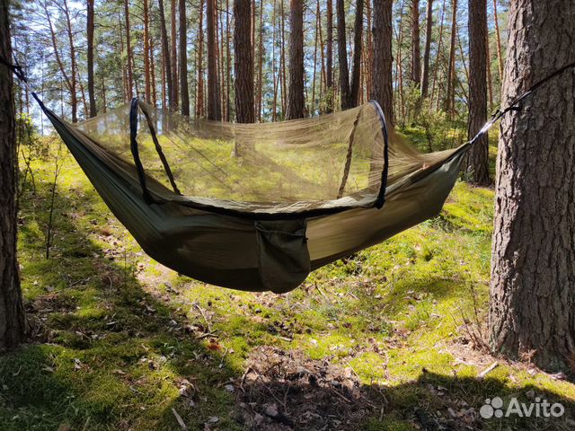Новый гамак с москитной сеткой. До 220кг
