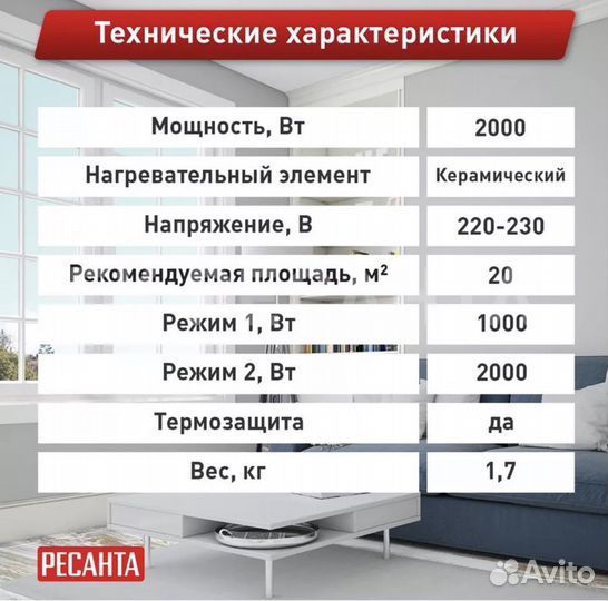 Пушка тепловая Ресанта тэпк-2000 новая