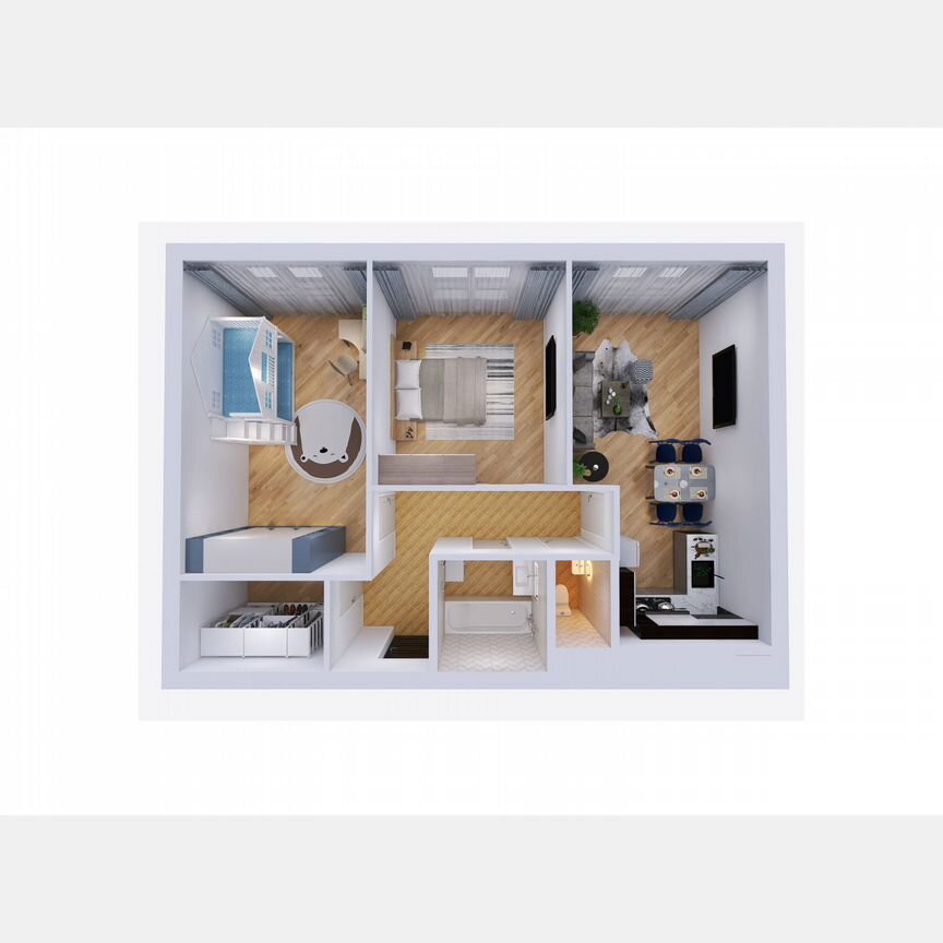 2-к. квартира, 66,4 м², 3/5 эт.