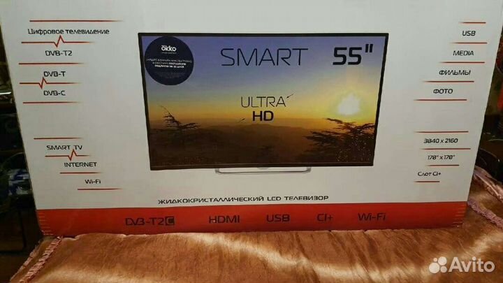Ultra HD 4K Wi-Fi Smart DLed 55 телевизор с голосо
