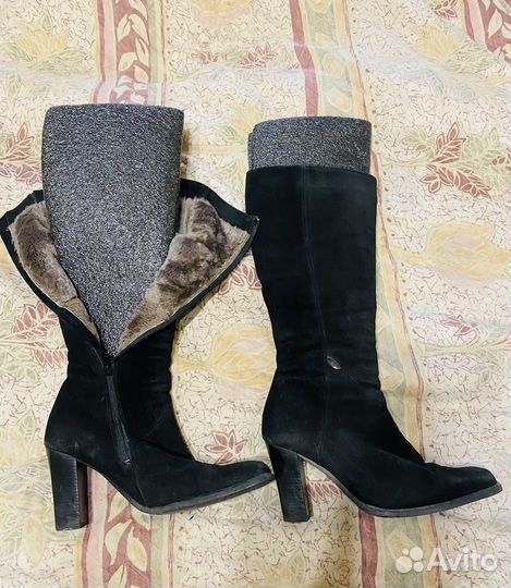 Зимние женские сапоги 38 натуральная замша