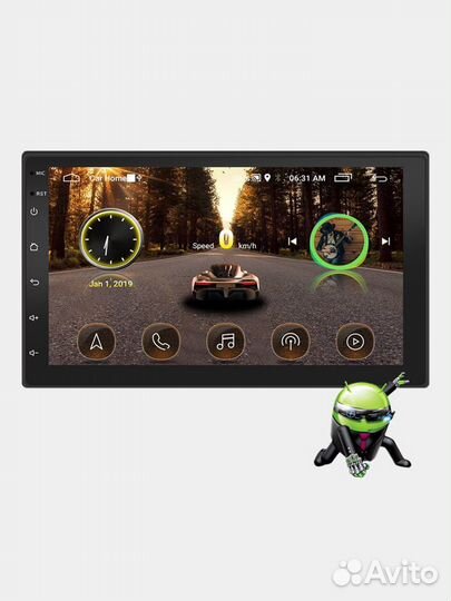 Магнитола 2 din Android auto 1/16GB - 7 дюймов