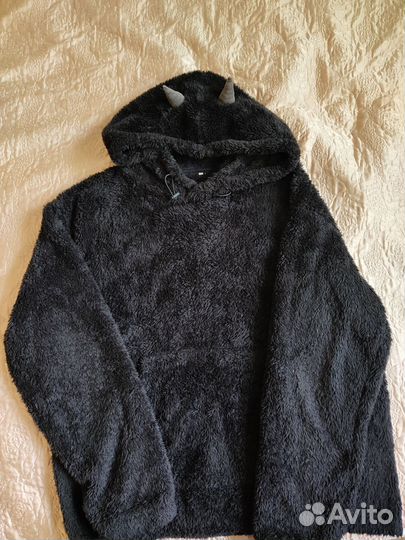 Плюшевое худи с рожками