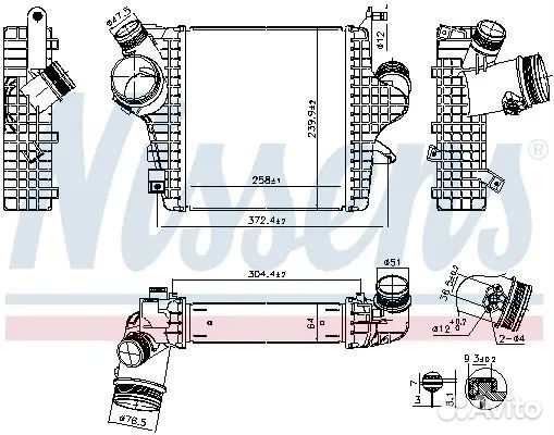 Радиатор интер-ра новый из Европы Nissens 961304