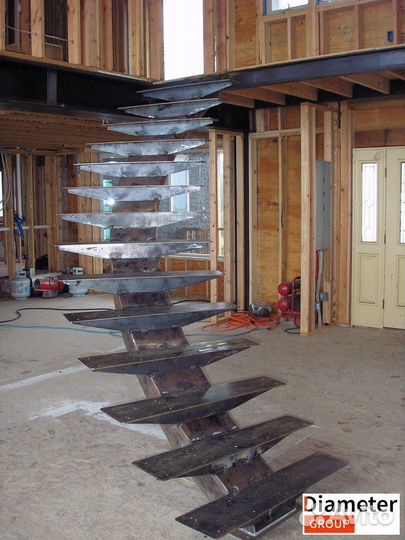 Установка широкой лестницы между этажами