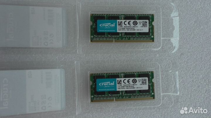 Crucial CT51264BF160B DDR3L - 2x 4гб 1600мгц sodim