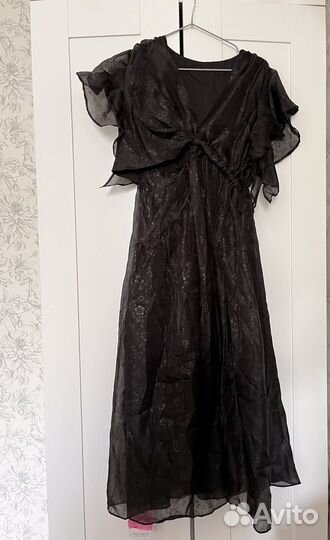 Черное платье многослойное, летящее в стиле Iro