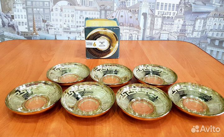 Набор блюдец 6 шт с узором 