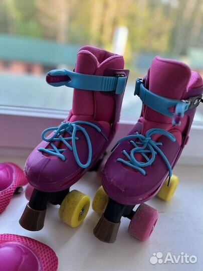 Ролики квадры 28-32 размер с набором защиты