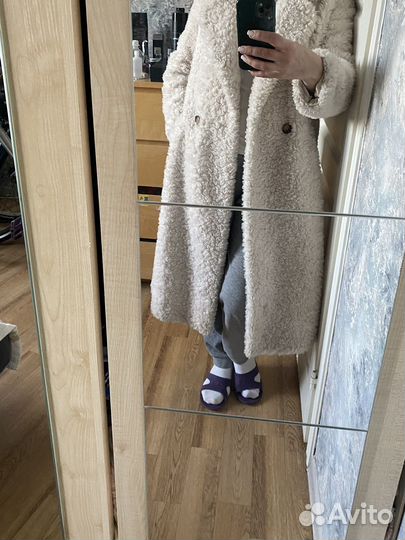 Шуба тедди из натурального меха