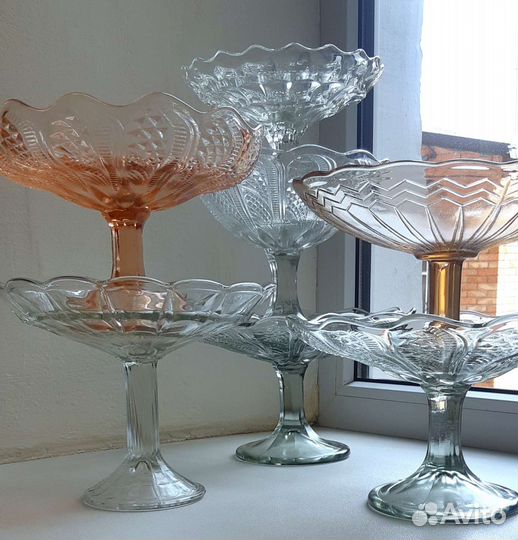 Ваза для фруктов. Цветное / Бесцветное стекло