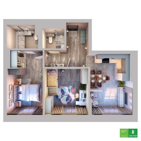 2-к. квартира, 69,5 м², 4/27 эт.