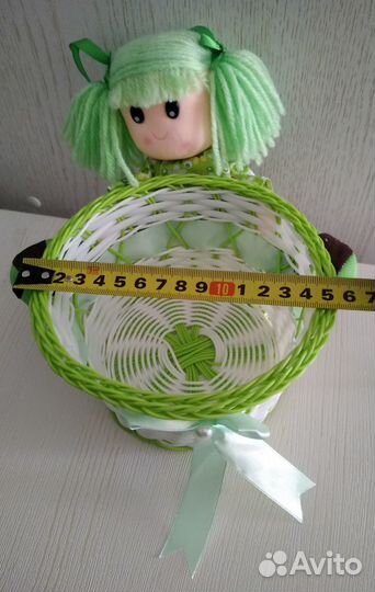 Корзинка - конфетница с девочкой, декоративная