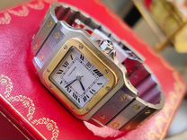 Cartier Santos сталь золото швейцарские часы