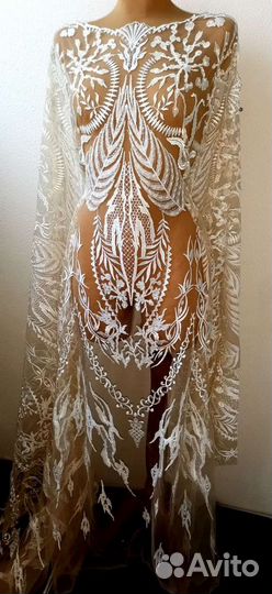 Ткань с бисером и пайетками