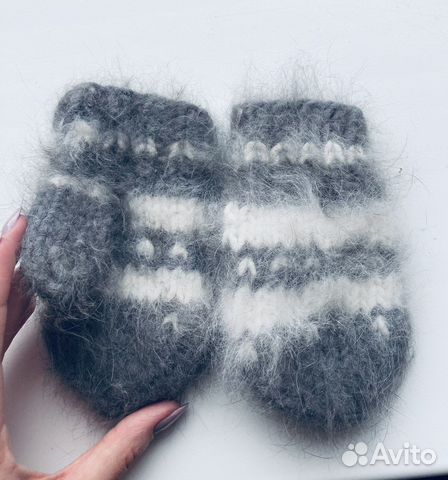 Варежки детские из натуральной шерсти