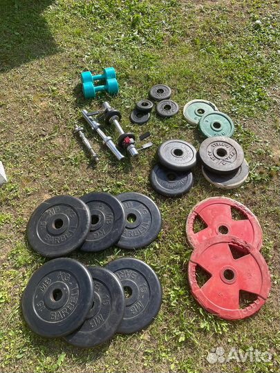Спортивное оборудование (штанга, диски, гантели, л