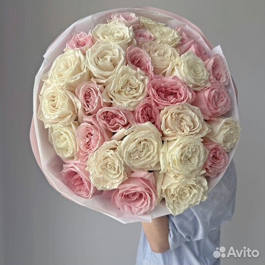 Розы пионовидные букет премиум - цветы доставка