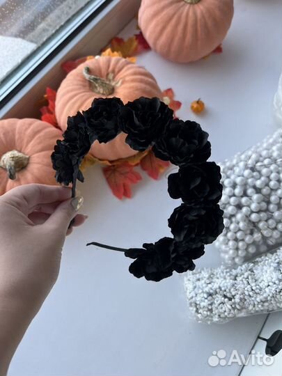 Ободок с цветами на хэллоуин