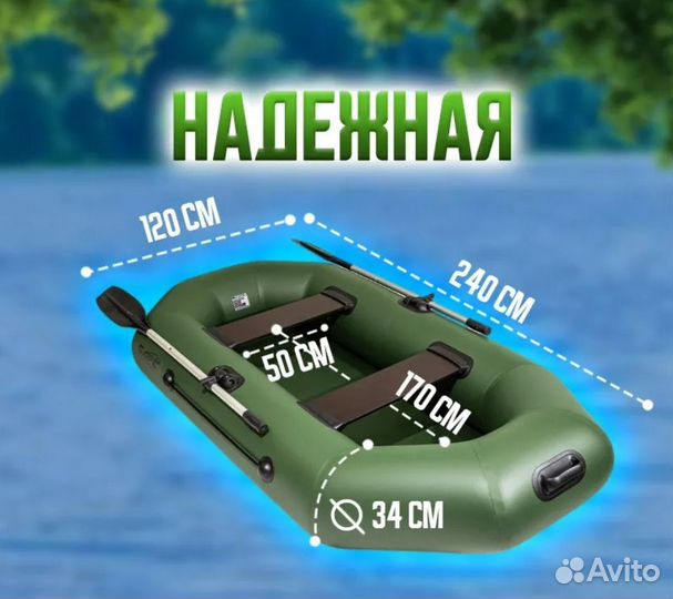 Лодка надувная двухместная