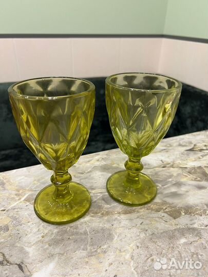 Бокалы из цветного стекла набор 6 шт