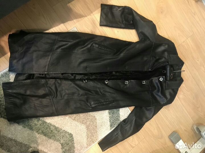 Плащ кожаный