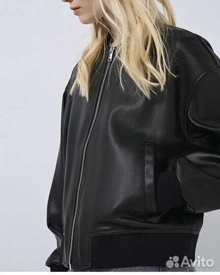 Бомбер экокожа L