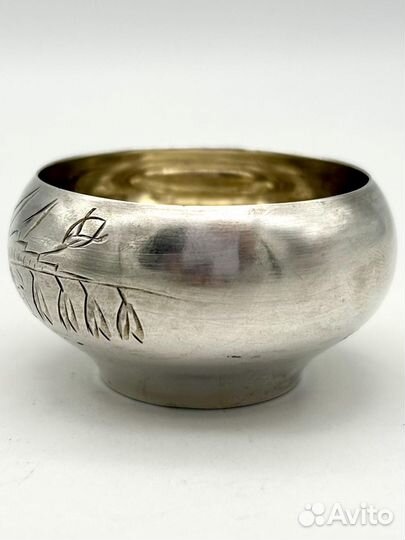 Солонка чугунок серебро 84 проба, 25,4 грамм