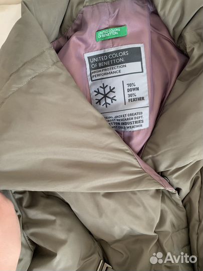 Куртка женская с поясом benetton xs s пуховик