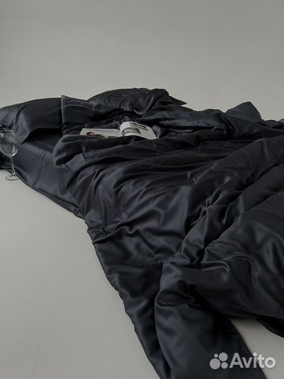 Постельное белье графит из эвкалипта (тенселя)