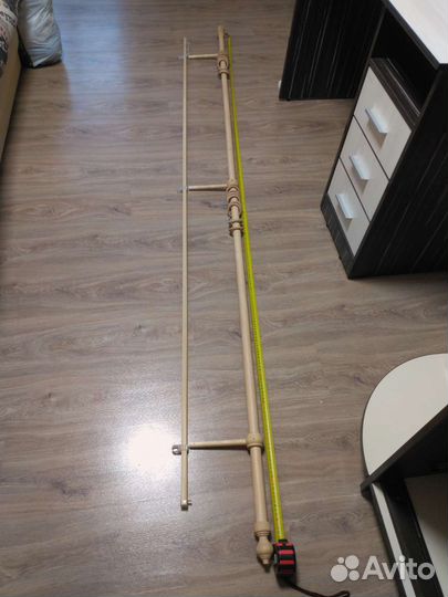 Карниз двухрядный 240 см дерево цвет светлый дуб