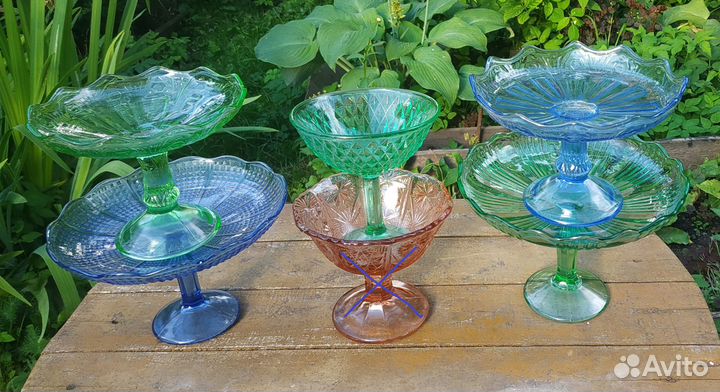 Ваза на ножке тортовница конфетница СССР